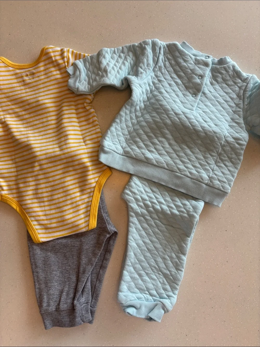 Little Me Elephant Set & Pants Set with Yellow Striped Lion Onesie